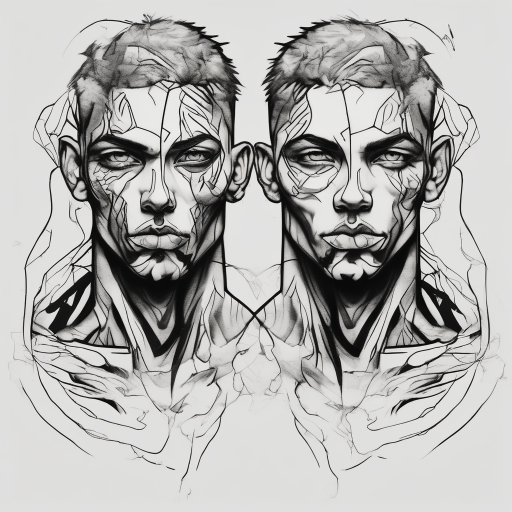 a honour tattoo for my two boys second skin tattoo, AI-generated Sketch tattoo design